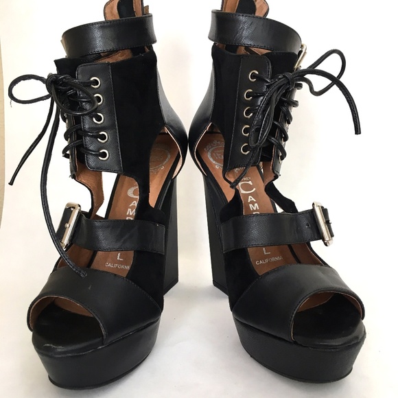 Jeffrey Campbell Ibiza Last Black Retro Platform 8 - Picture 6 of 7